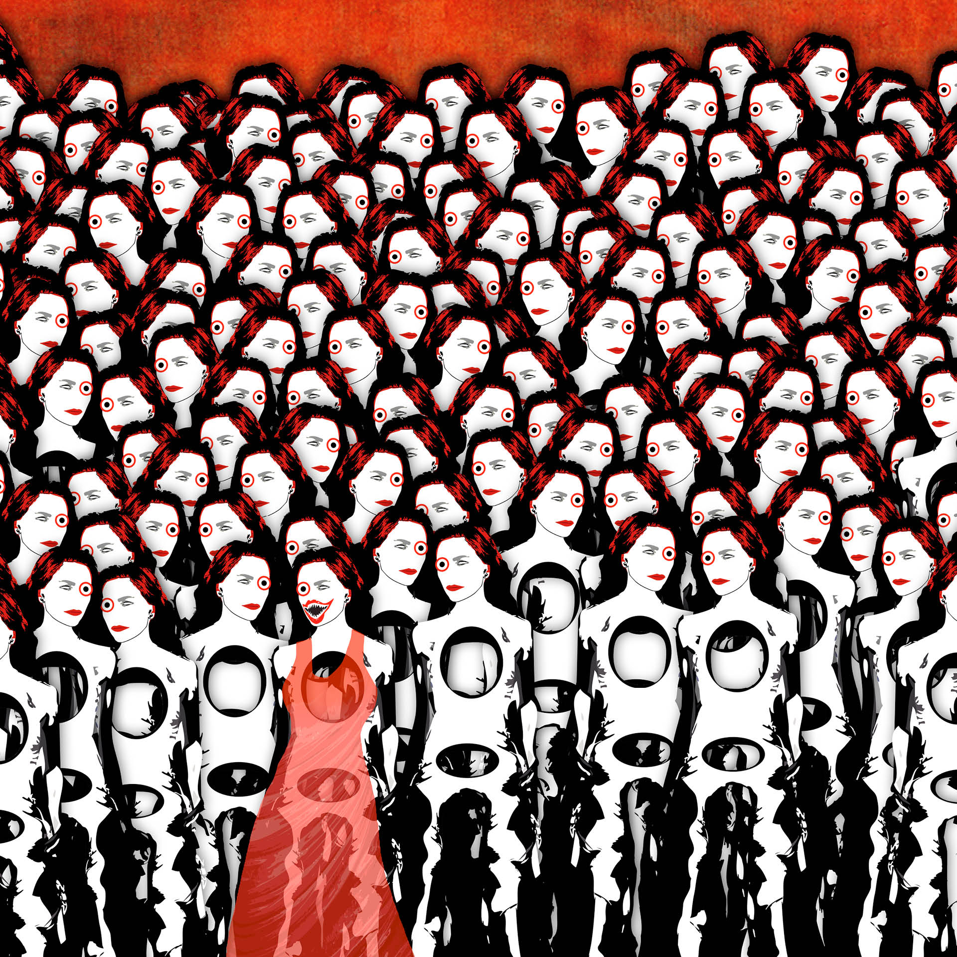 Mixed Media / Digital Artwork, 'Look Again', 2007, by WOL75 M Red Collection 2390 EUR GALLERY WOL75 | Online Contemporary Art Gallery